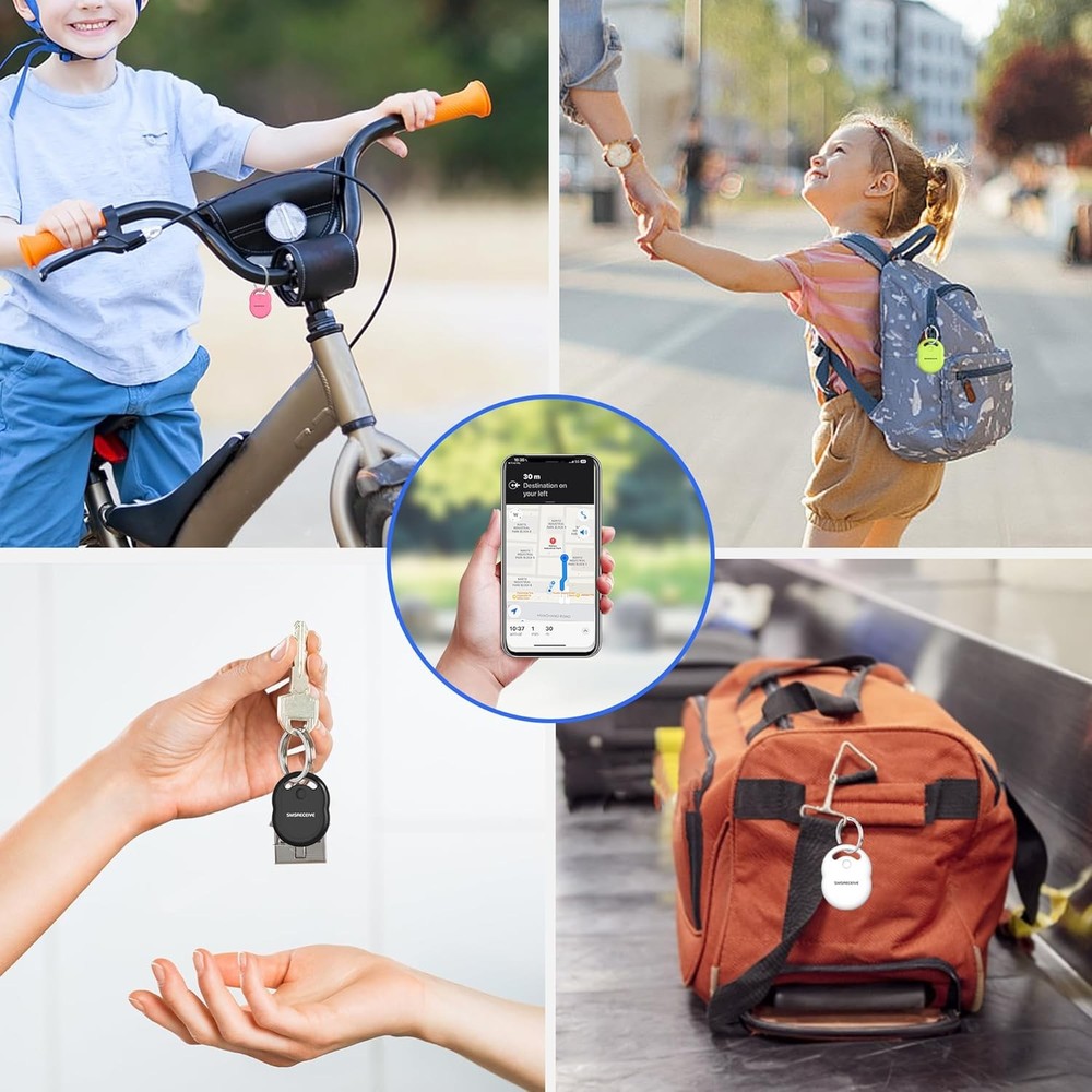 Air Tracker Tags-4 Pack [Apple MFi Certified] - Smart Bluetooth Tracker Tags