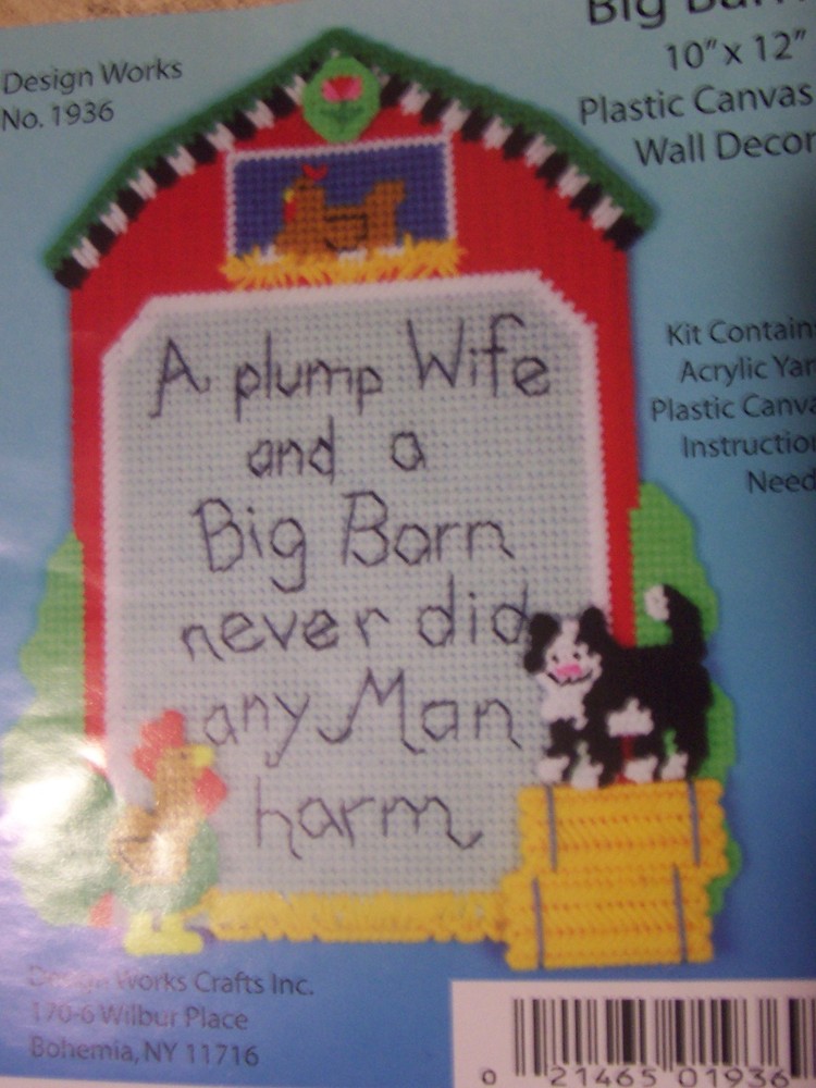 PLUMP WIFE & BIG BARN plastic canvas PATTERN (#4579)