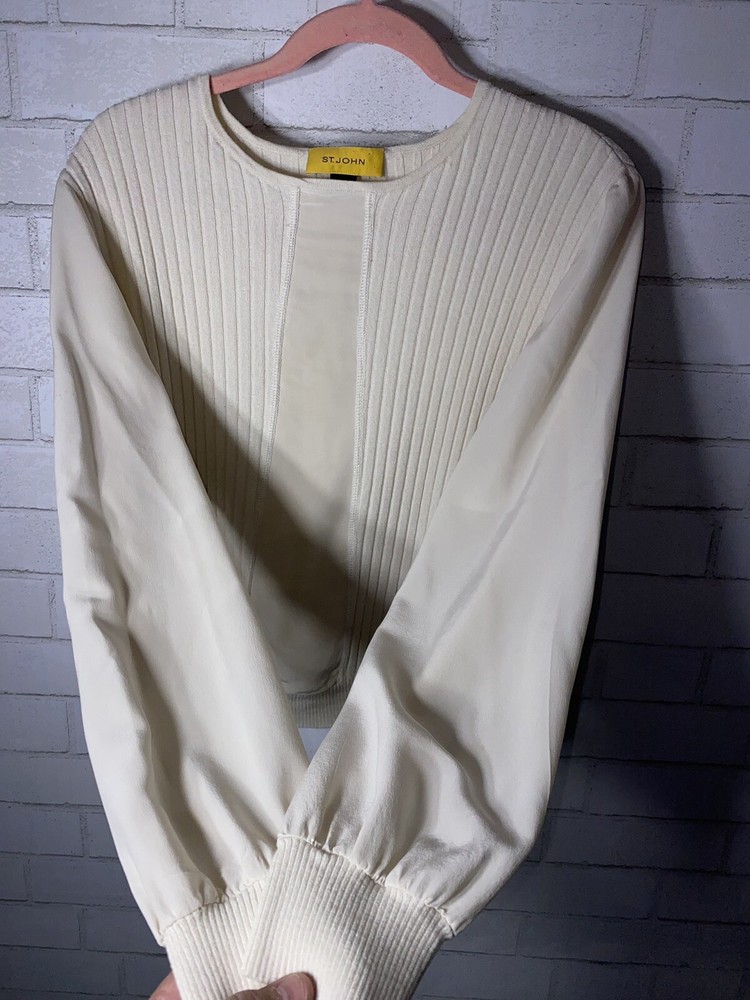 St. John Knit Sweater Off White Size Large