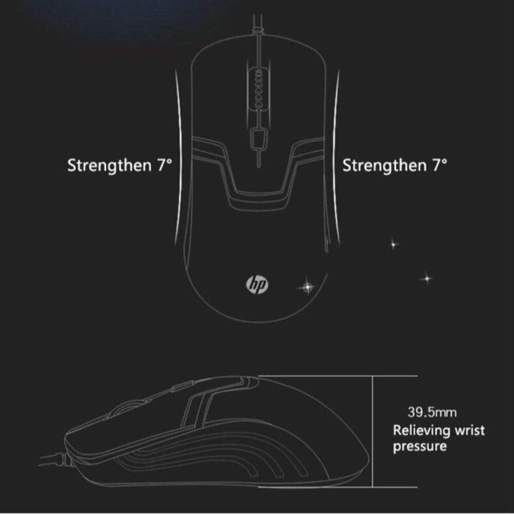 HP USB Wired Gaming Optical Mouse with LED Backlight