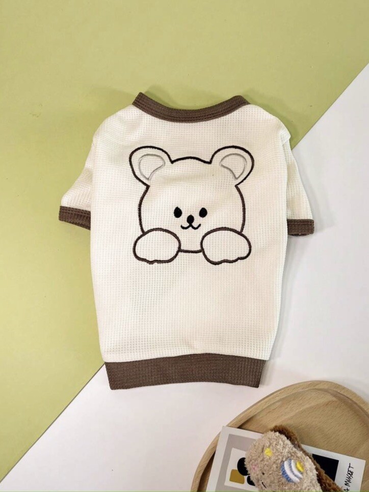 Pet Medium Beige Bear Tank Top