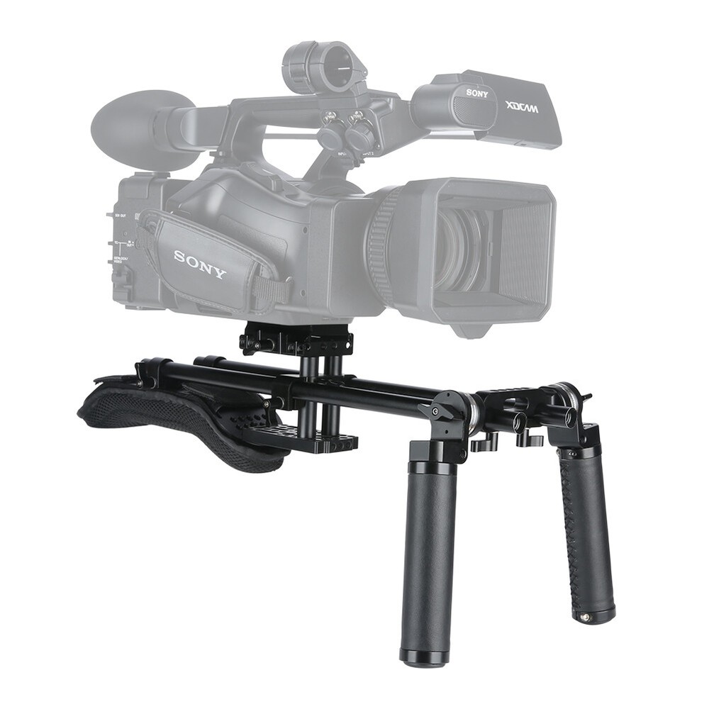 Niceyrig Shoulder Pad Kit 15mm Rod Support System with Arri Rosette Handle Grip