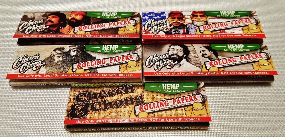 5 Packs High Quality Cheech & Chong 1 1/4 Rolling Papers 50 Per