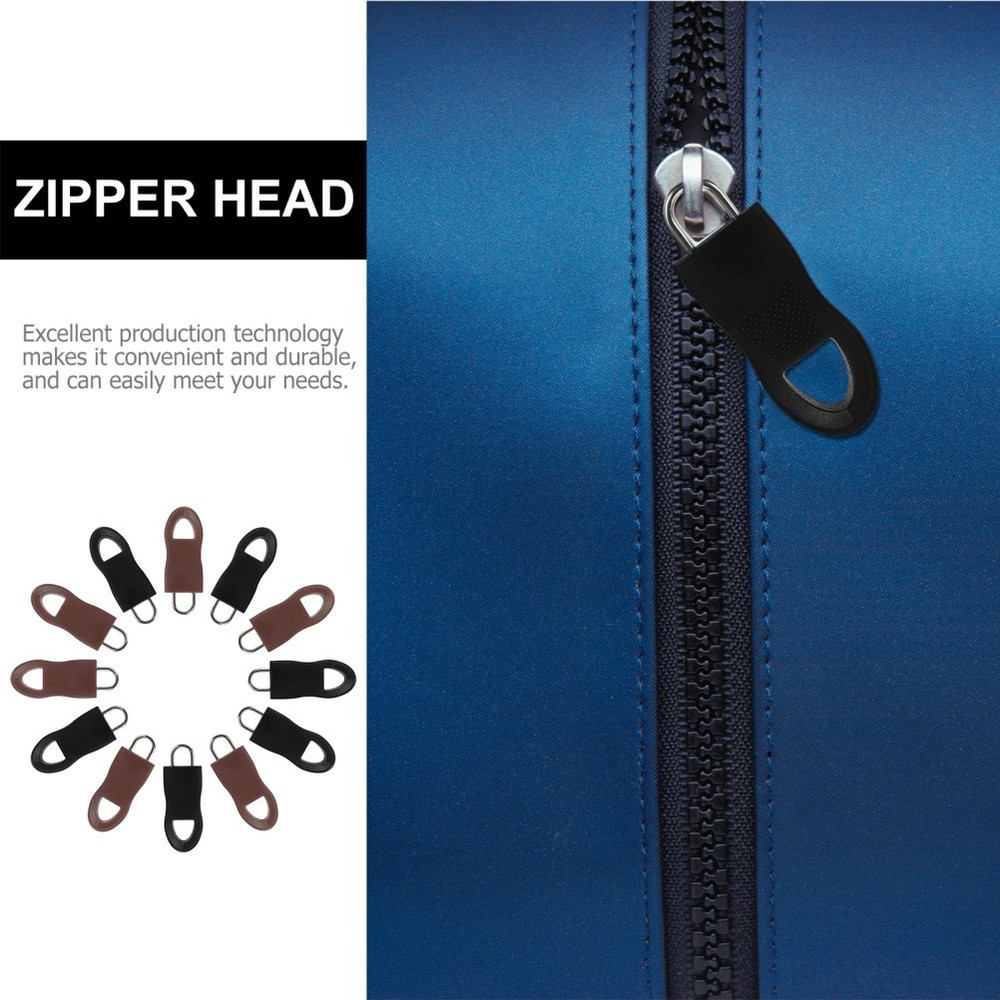 12 Pcs Replaceable Zipper Heads Removable Pull Universal Replacement
