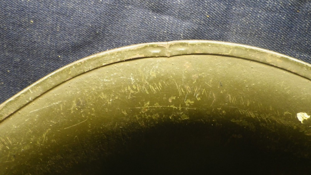 WWII M1 Helmet Front Seam