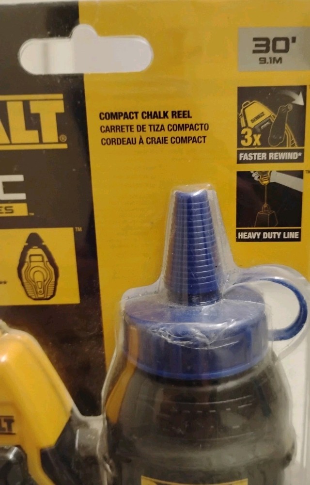 DEWALT Atomic Compact Chalk Reel Kit – 30 ft / 9 m – Blue Chalk – New