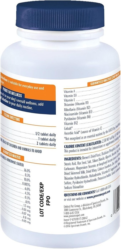 ProSense Vitamin Solutions 90 Count, Chewable Tablets for Dogs, Helps Support Ov