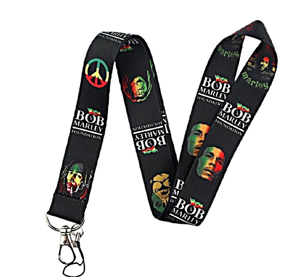 Bob Marley Themed Lanyard ID Holder Keychain