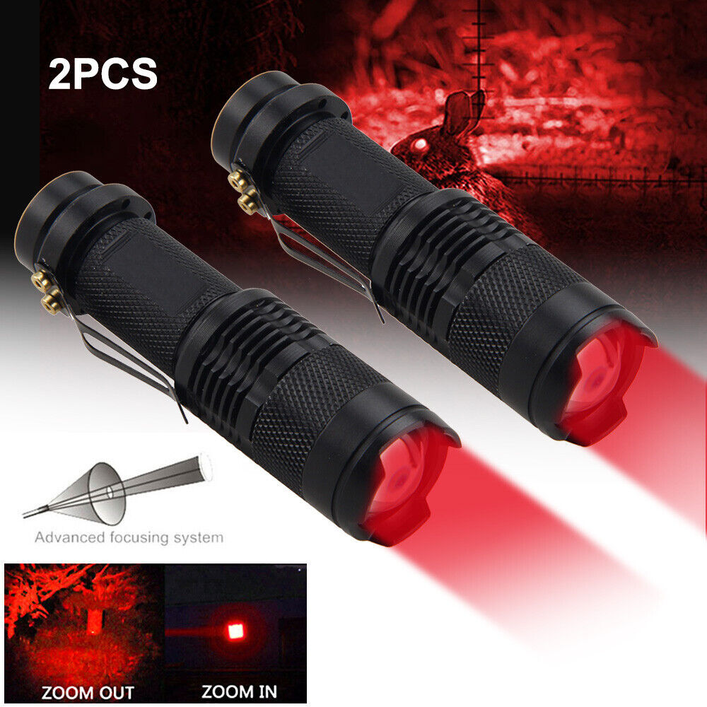 2Pack Red Led Flashlight Powerful Single Mode Red Light Torch For Astronomy