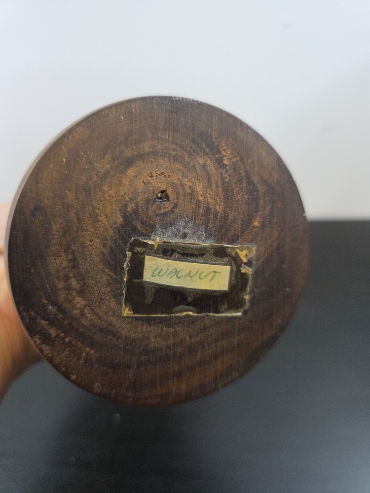 Wooden Walnut Solid Piece Candleholder MCM Decor