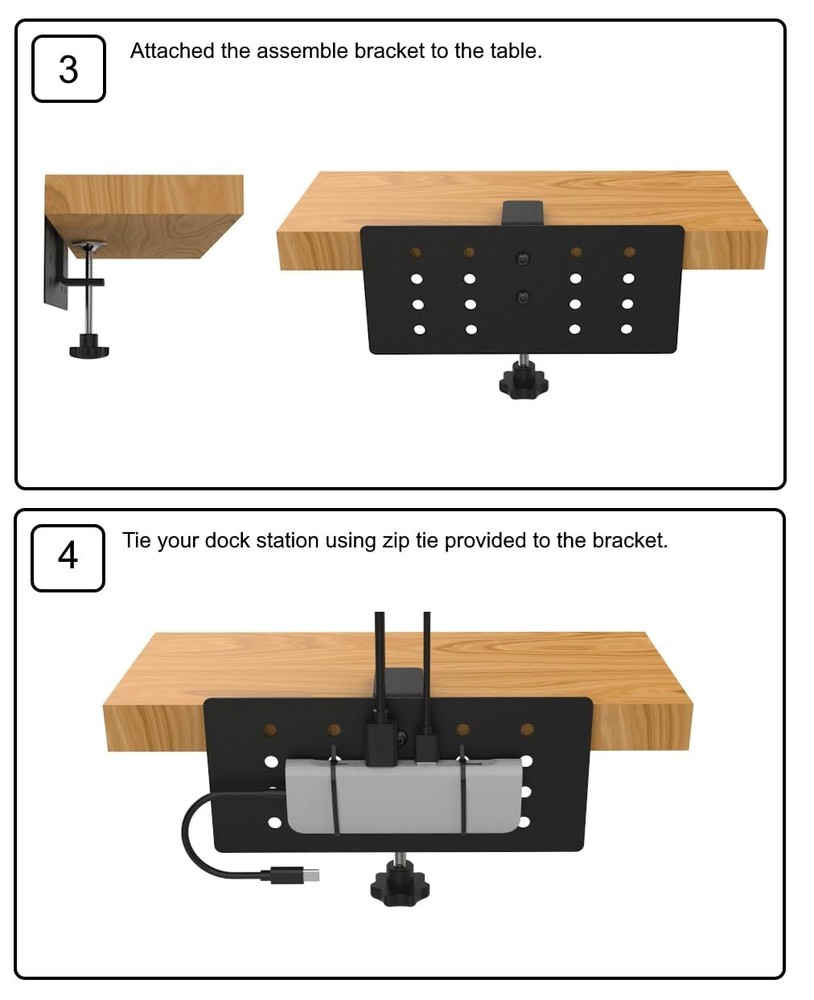 Dock Station Side-Mount Bracket -Compatible with Dell/Thunderbolt Dock/USB C ...