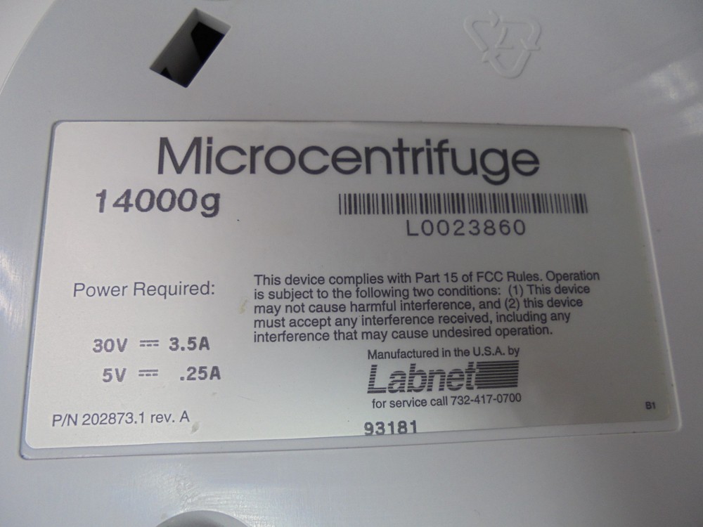 Fisher Scientific Micro14 Micro Centrifuge 14000g Untested