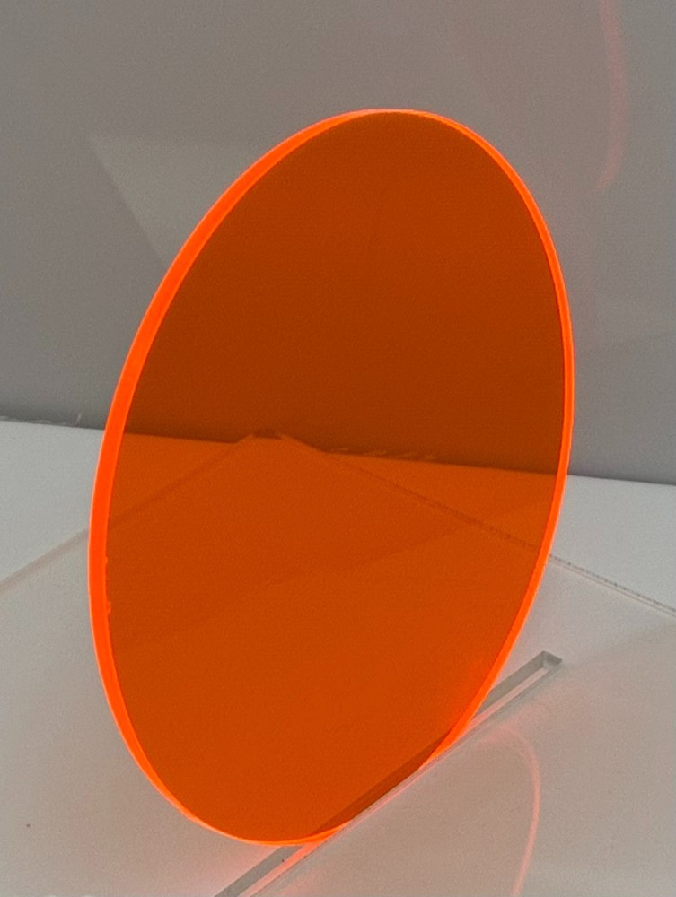 (2-Pack) Acrylic Circle Disc - 1/8" thick - Orange Fluorescent - 12" Diameter