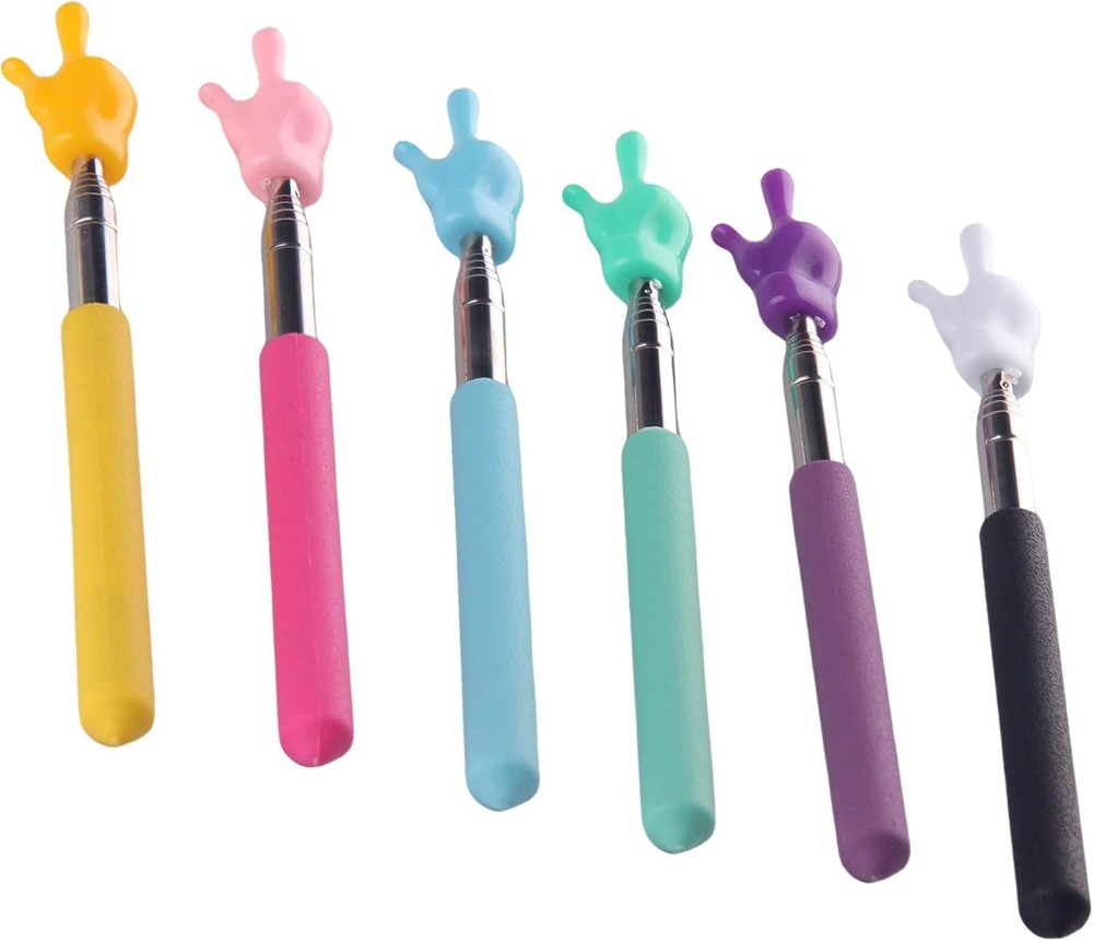 6Pcs Multipurpose Teacher Pointer Sticks Extendable 21" Finger Pointers...