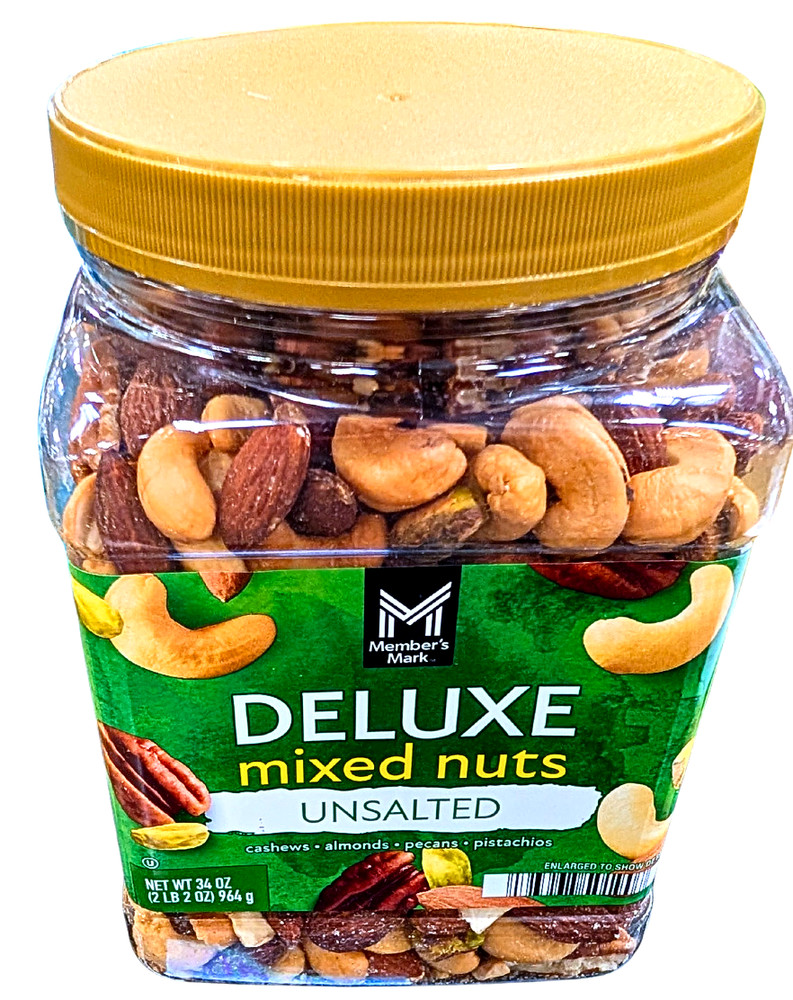 Member's Mark Unsalted Deluxe Mixed Nuts 34 Oz EXP 07/2026
