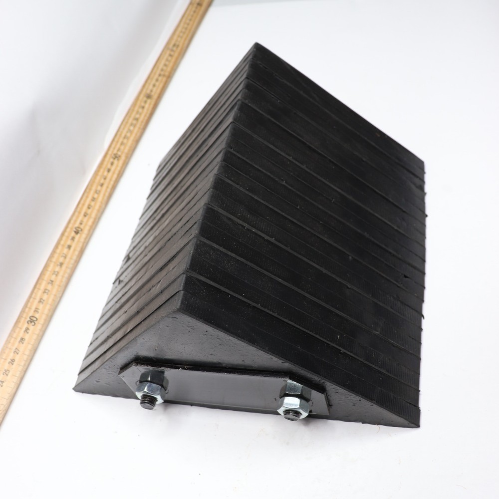 Wheel Chock Black Laminated Rubber 10" x 7-1/2" x 10-1/4"
