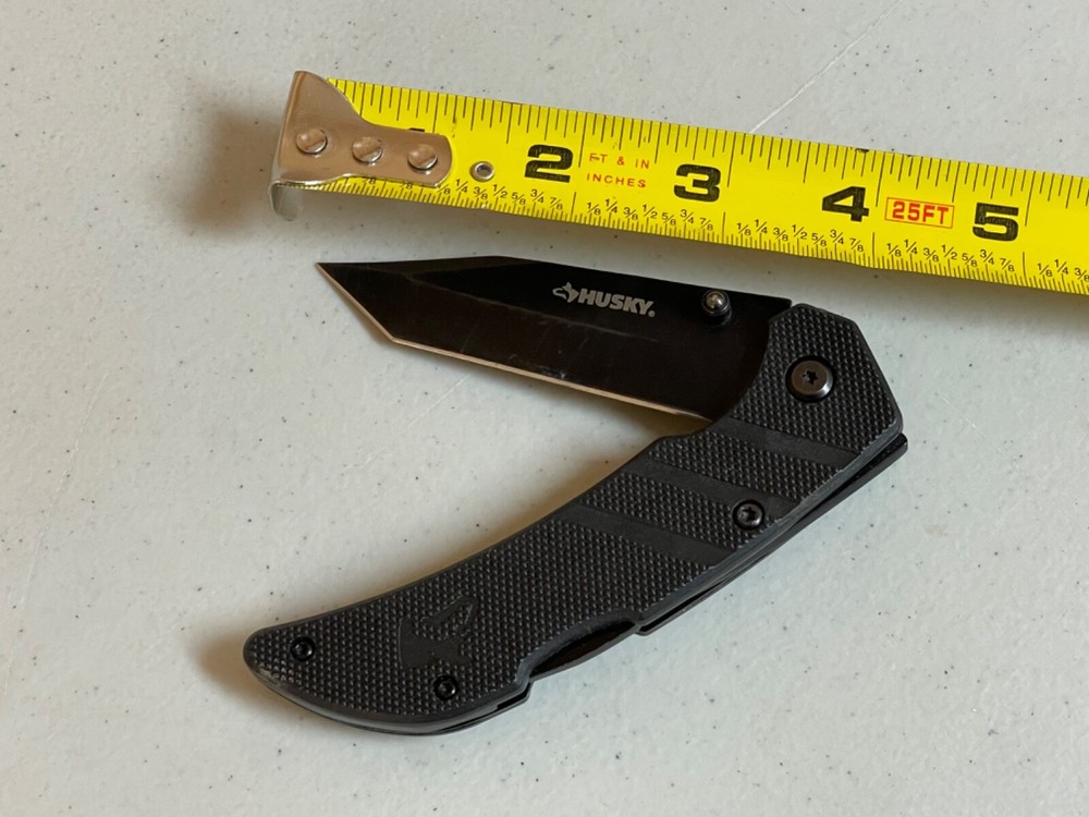 Husky Folding Pocket Knife - Tanto Blade