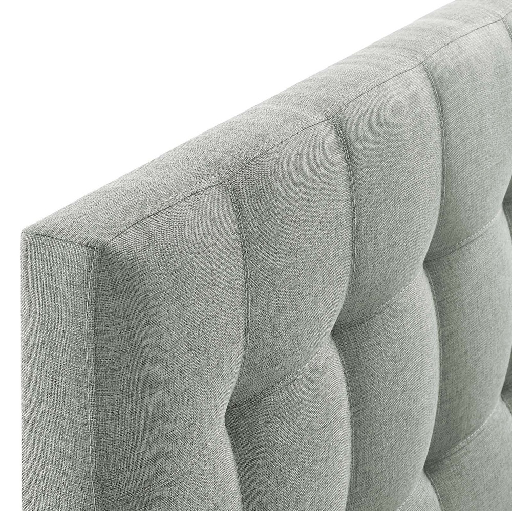 Modway Tufted Upholstered Fabric Square King Size Headboard in Gray