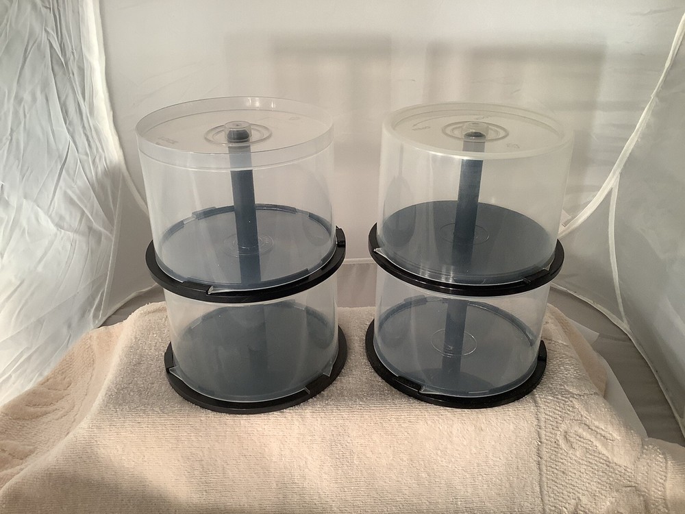 4 Empty Cake Box Spindle 50 Disc CD DVD BluRay Storage Case