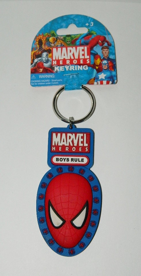 Marvel Comics Spider-Man Face/Mask Soft Touch PVC Key Ring Keychain NEW UNUSED