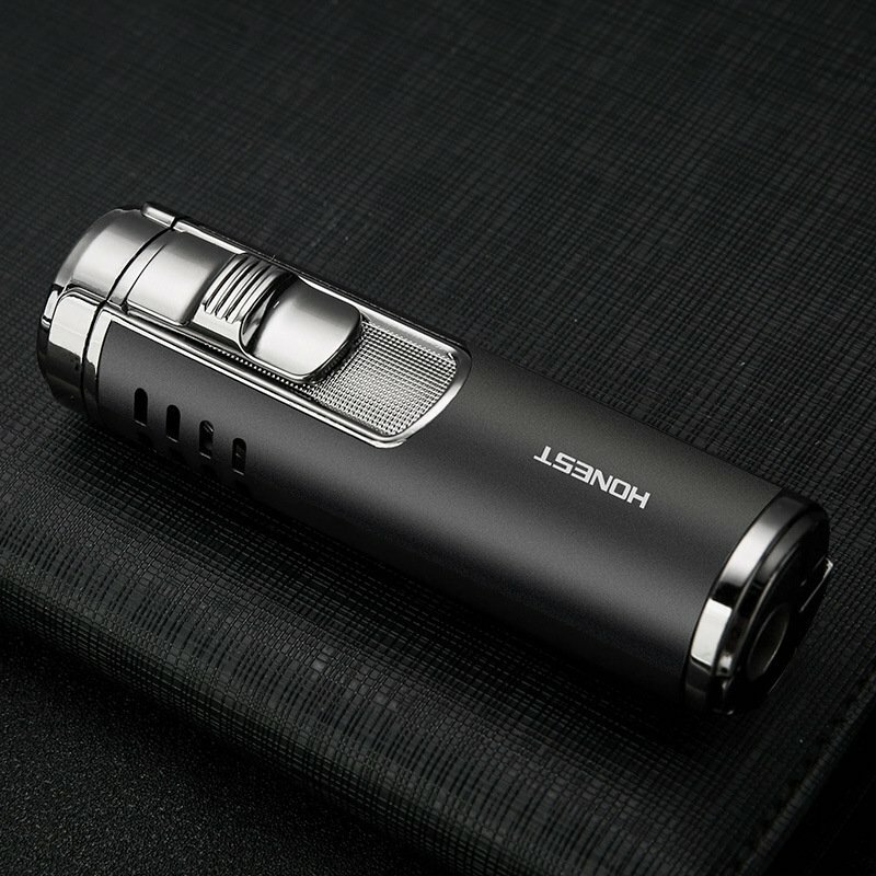 4 Jet Flame Torch Lighter Cigar Lighter Adjustable Refillable Butane Gas Gift