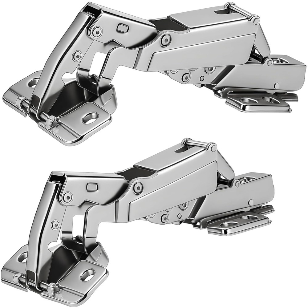 Adjustable 175° Soft-Close Hinges for Frameless Cabinets – 2 Pack, Easy Install
