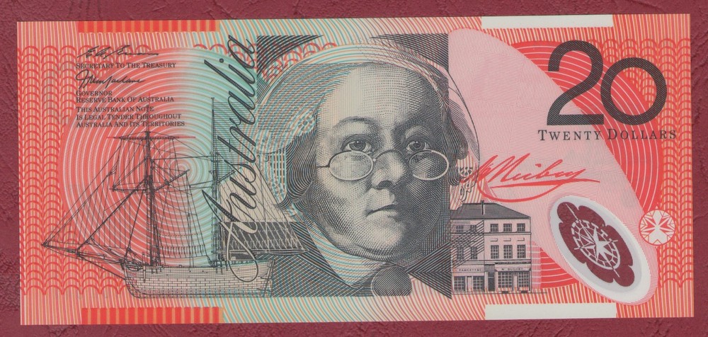 AUSTRALIAN BANKNOTE $20 TWENTY DOLLARS 1999 RARE FOLDER ISSUE AA99 UNC