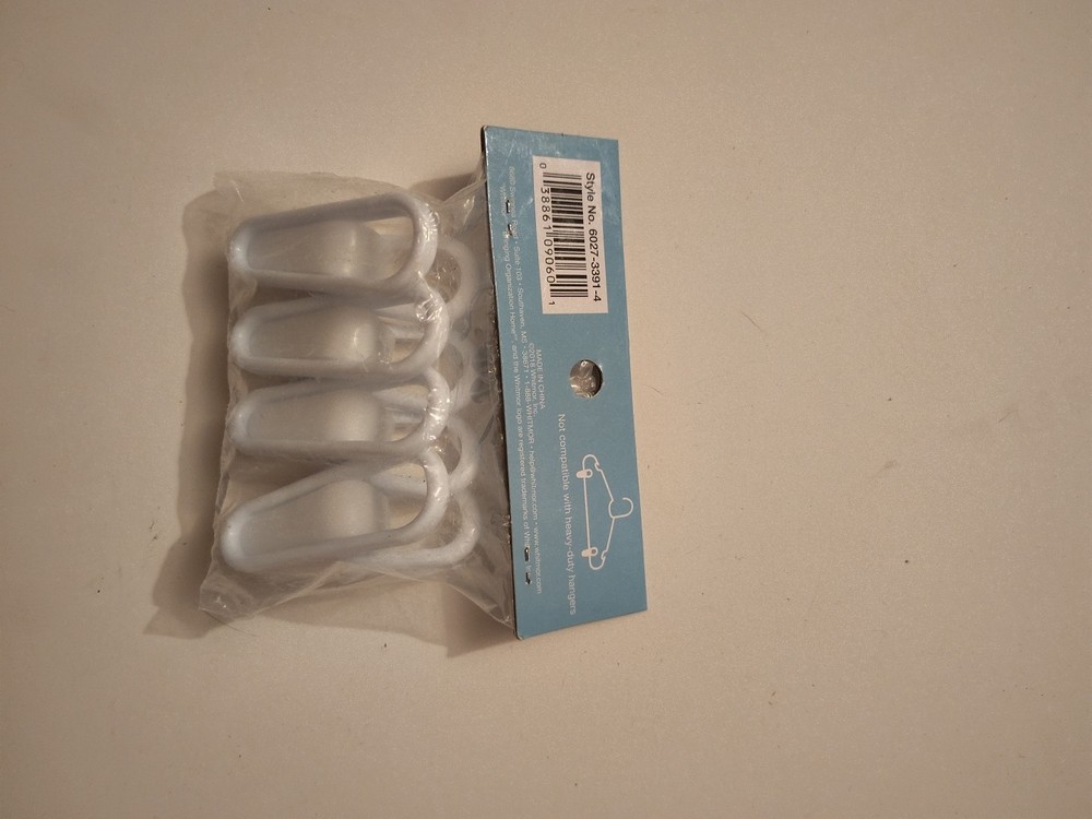 Whitmor Plastic Clips Set of 4 White