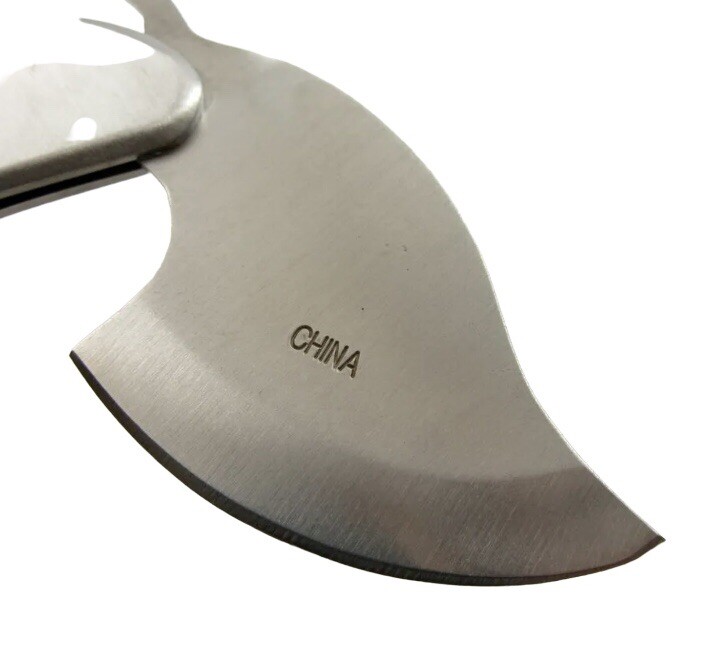 New Silver Leaf Folding Pocket Knife With Key Ring