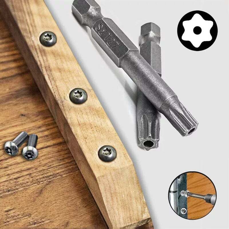 Security Torx Bit Set + Hex Key Allen Bit Set - For Power Drill & Impact Driver