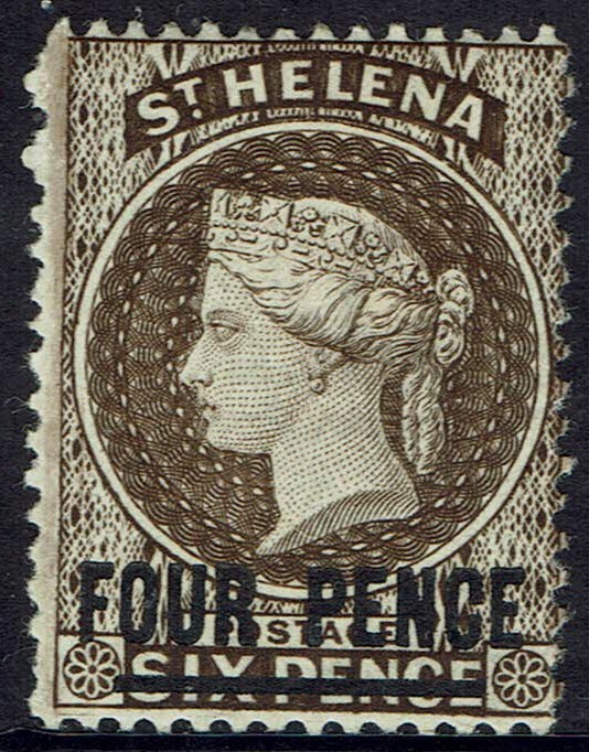 ST HELENA 1884 QV 4D WMK CROWN CA