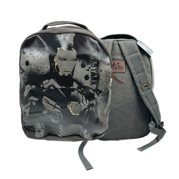 Marvel Iron Man Canvas Backpack Legend Range –Metallic tone grey & Black