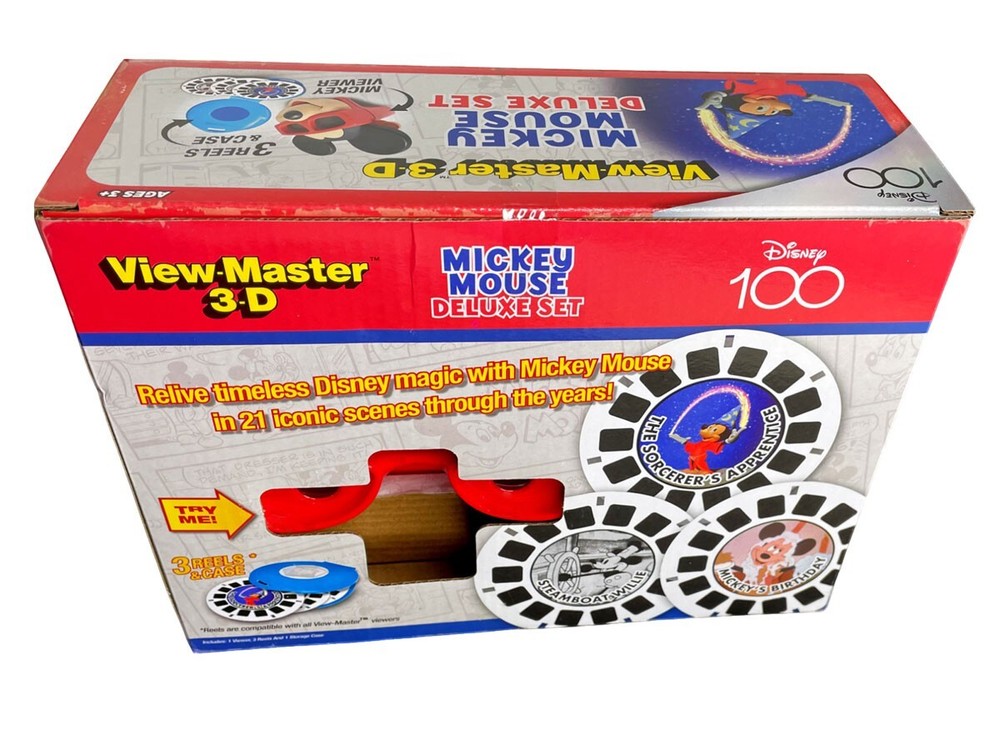 NEW View-Master 3D Mickey Mouse Deluxe Set w/ reels & case