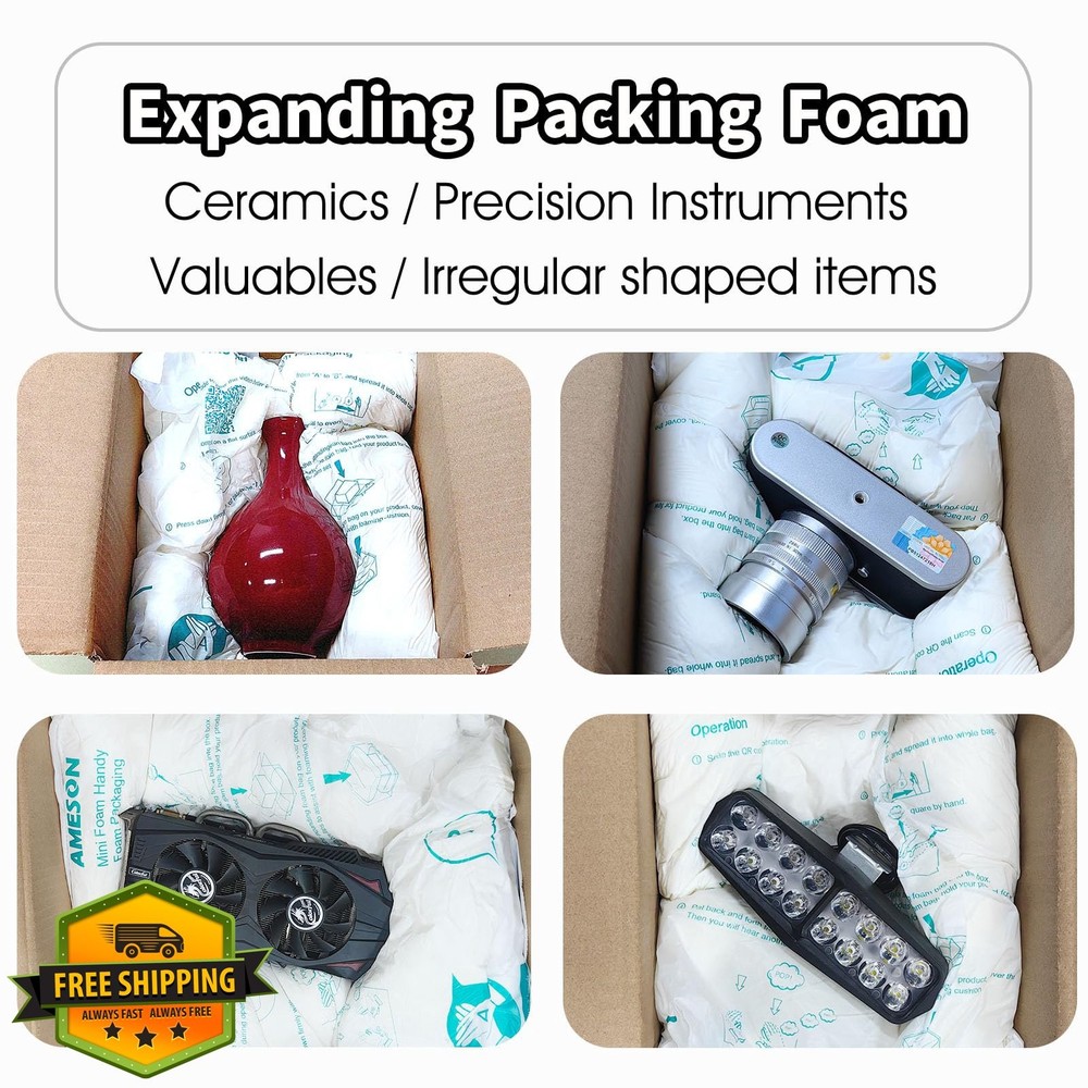 8 Pcs 18"x23" Large Expanding Foam Packing Sheets Protective Wrap