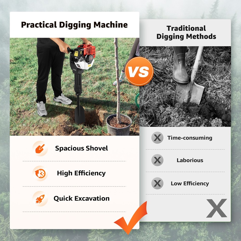 52CC 2Stroke Handheld Trencher Digger Machine Garden Tree Digger Digging Machine
