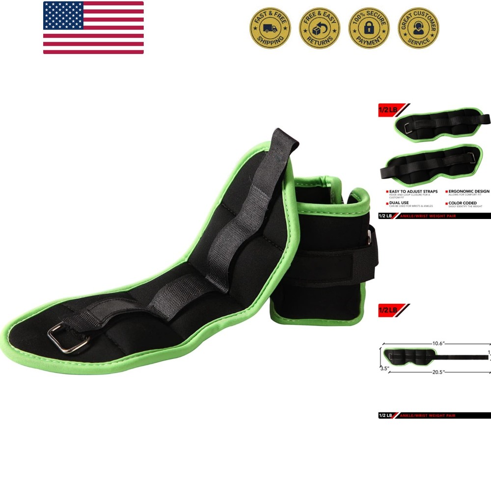 Adjustable Ankle Weights - Ankle Weight Pair 10 Weight and Bundle Options - 0...