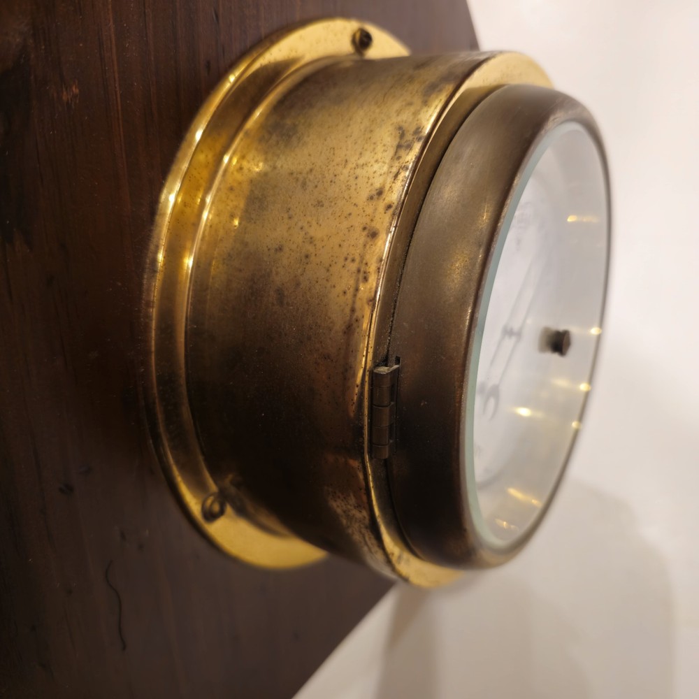 Vintage Made In Germany Brass Ship Barometer