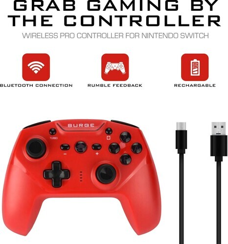 Surge SwitchPad Pro Wireless Controller: Red for Nintendo Switch [New ]