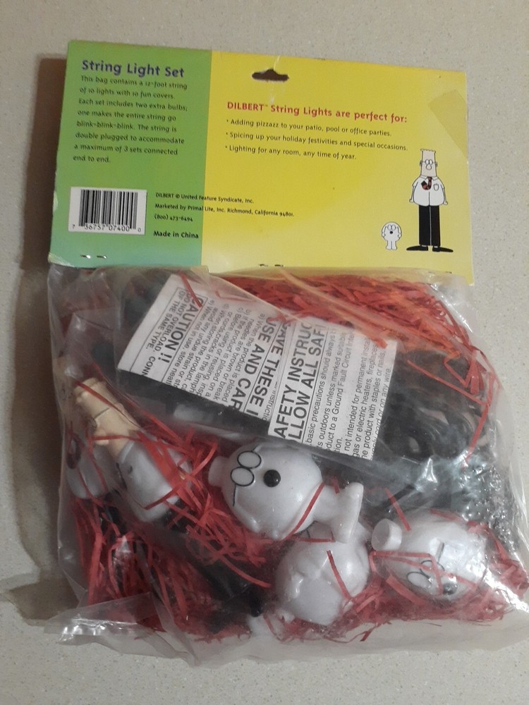 Vintage Primal Lite Fun Lights Dilbert 12ft