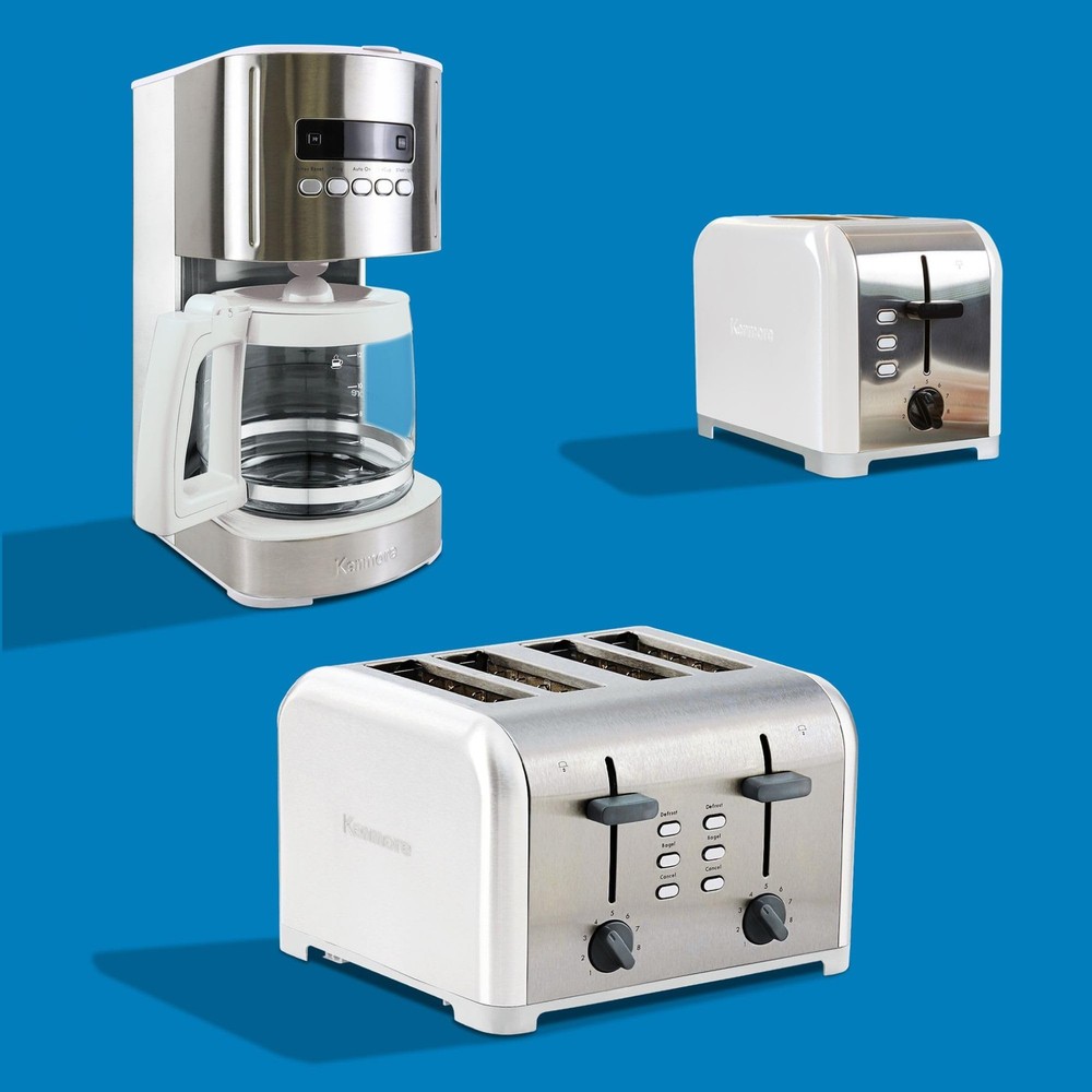 Kenmore Drip Coffee Maker - 12 Cup Programmable Cafe Machine 12 Cup, Silver