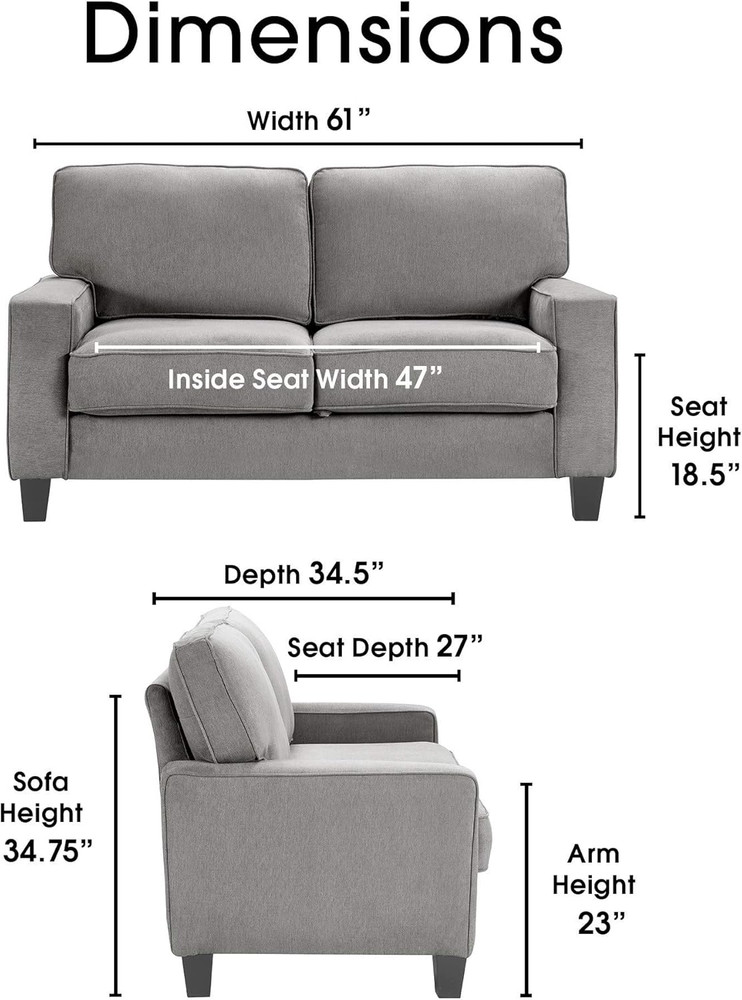 Palisades Gray Storage Loveseat - Stylish & Functional Seating Solution