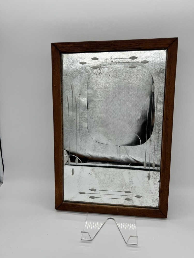 Antique Wheat Etched Mirror c1900