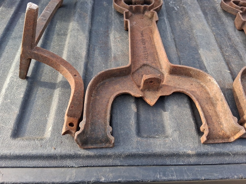 Antique Pullman New York No. 638 Cast Iron Andirons