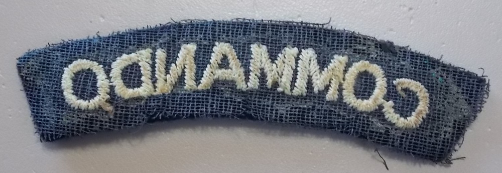 WW2 British Commando Starch Back Cloth Shoulder Title
