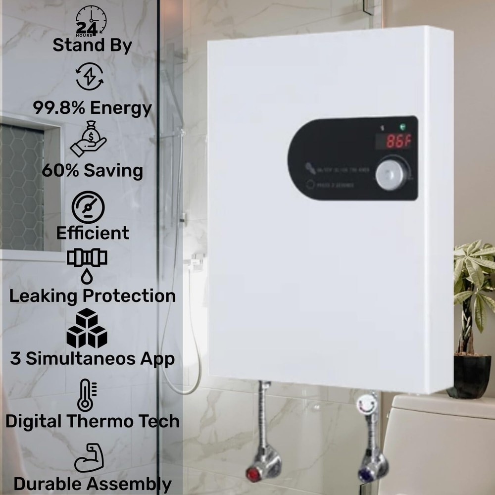 Eco Tankless Electric Water Heater 240V 18kW On-Demand Instant Hot Water Digital