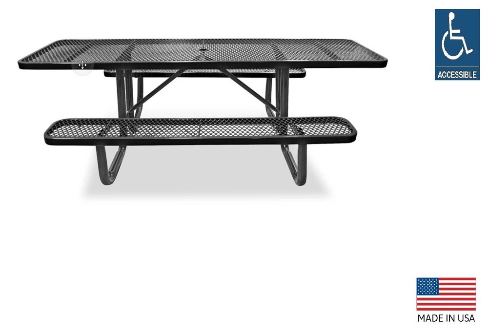 PICNIC TABLE Commercial - ADA Wheelchair Accessible - 8 Ft Rectangular