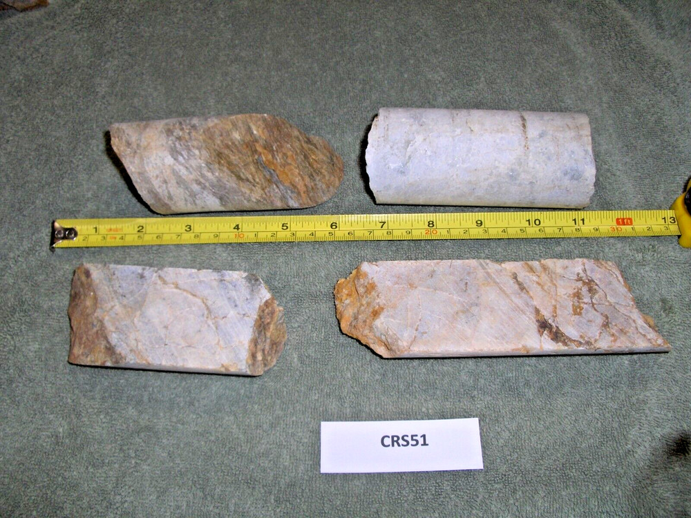 Split Core Samples From Alaska Gold Mine 4 Pieces Drill Core Samples CRS51