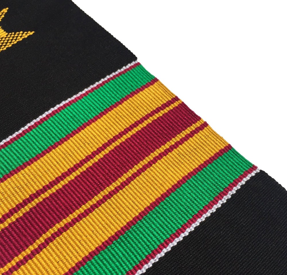 Cross Kente Stole (New Beautiful Black)