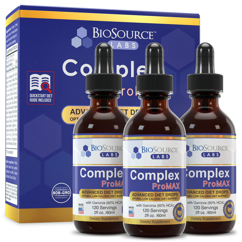 BioSource Labs Complex ProMAX Premium Diet Drops - 2 oz Bottle 3-Pack