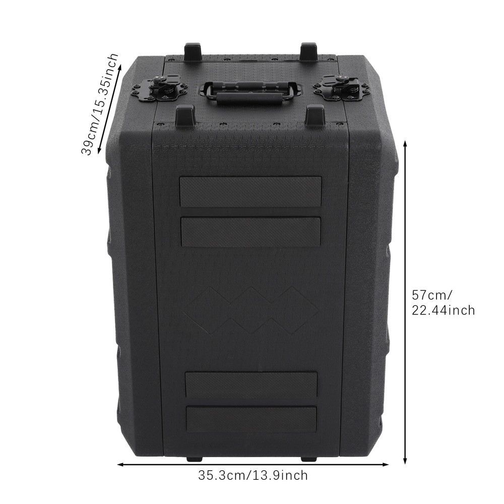 6U Rack Case 10 in Depth Rackmount Flight Case w/ Microphone Storage Compartment